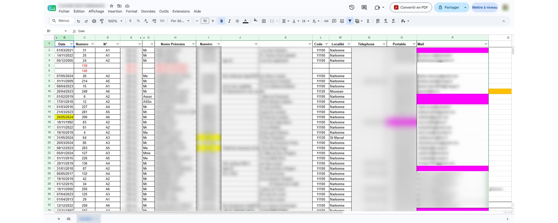 Illustration d’un outil de gestion simple pour association